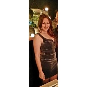 Express Gray Velvet Mini Dress